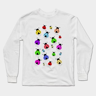 COLORFUL Ladybug Scatter Long Sleeve T-Shirt